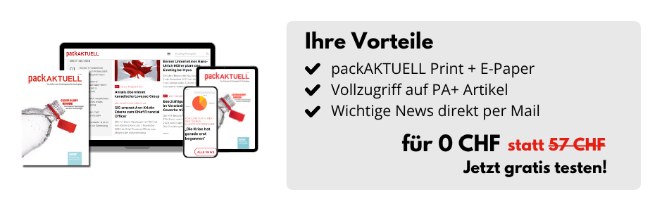 Ihre Vorteile: packAKTUELL Print + E-Paper, Vollzugriff auf PA+ Artikel und Wichtige News direkt per Mail. Für 0 CHF statt 57 CHF. Jetzt gratis testen!