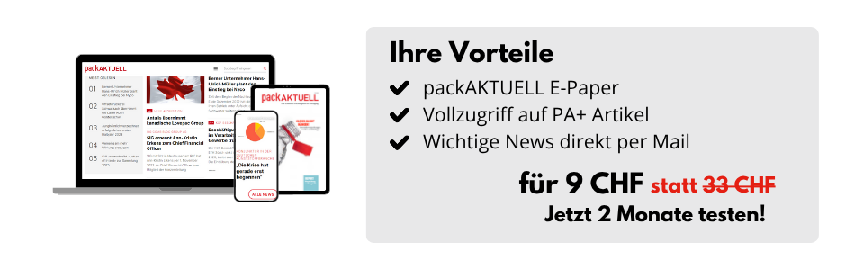 Ihre Vorteile: packAKTUELL E-Paper, Vollzugriff auf PA+ Artikel und Wichtige News direkt per Mail. Für 9 CHF statt 33 CHF. Jetzt 2 Monate testen!